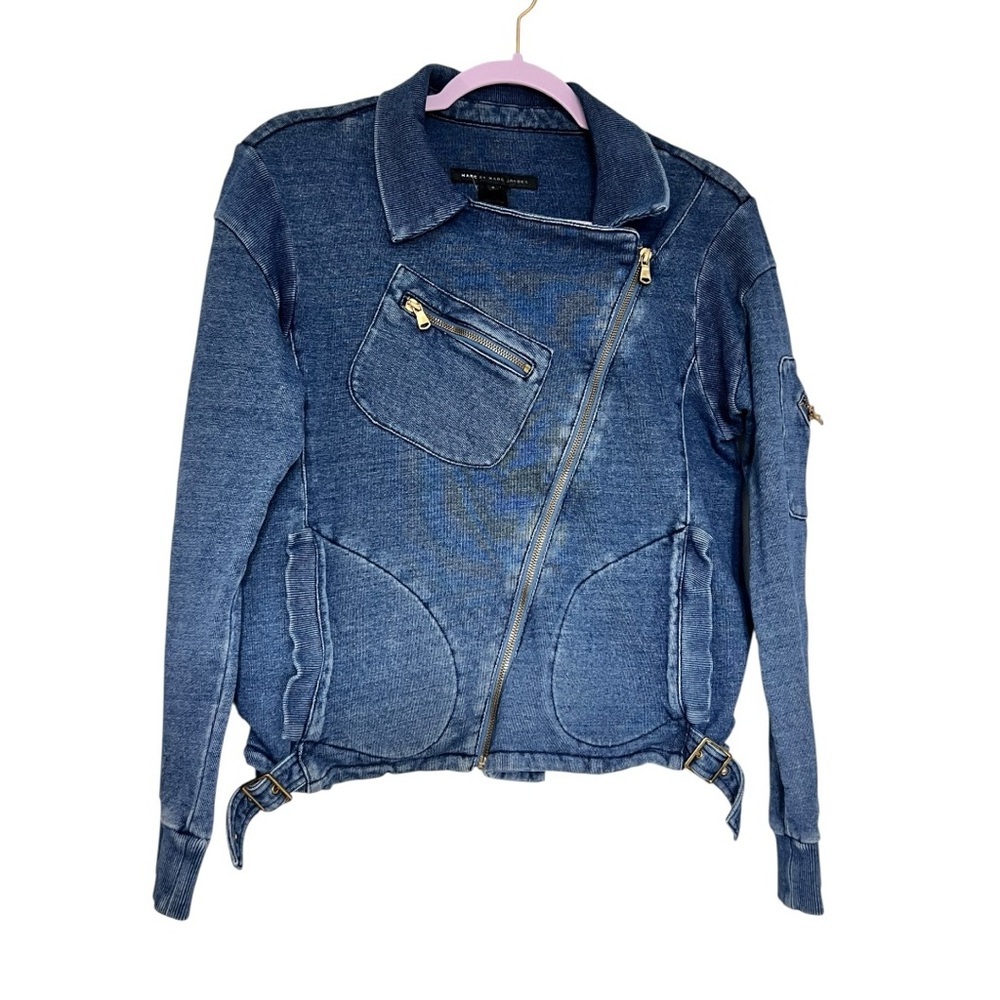 Marc by Marc Jacobs Asymmetrical Zip Denim Jacket sz S